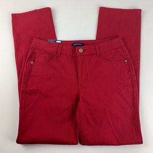 Bandolino Womens 6 Red Denim Jeans Caroline NEW
